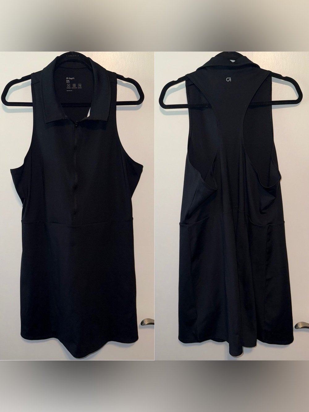 GAP Black Sleeveless Polo-Style Athletic Mini Dress